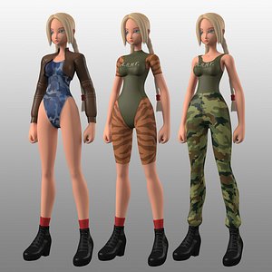 original girl army mbe02 3d model
