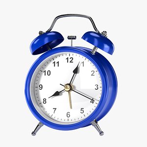 PBR Alarm Clock Blue 3D model