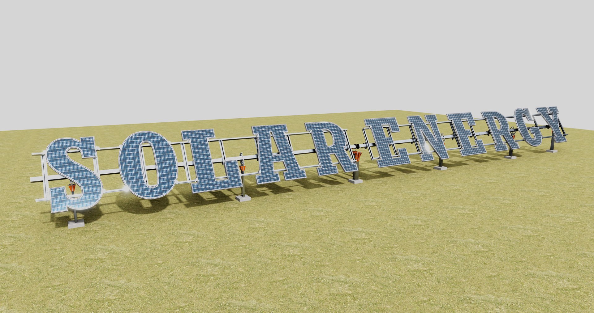 3D Solar Letter Panel Tracking System - TurboSquid 2305719