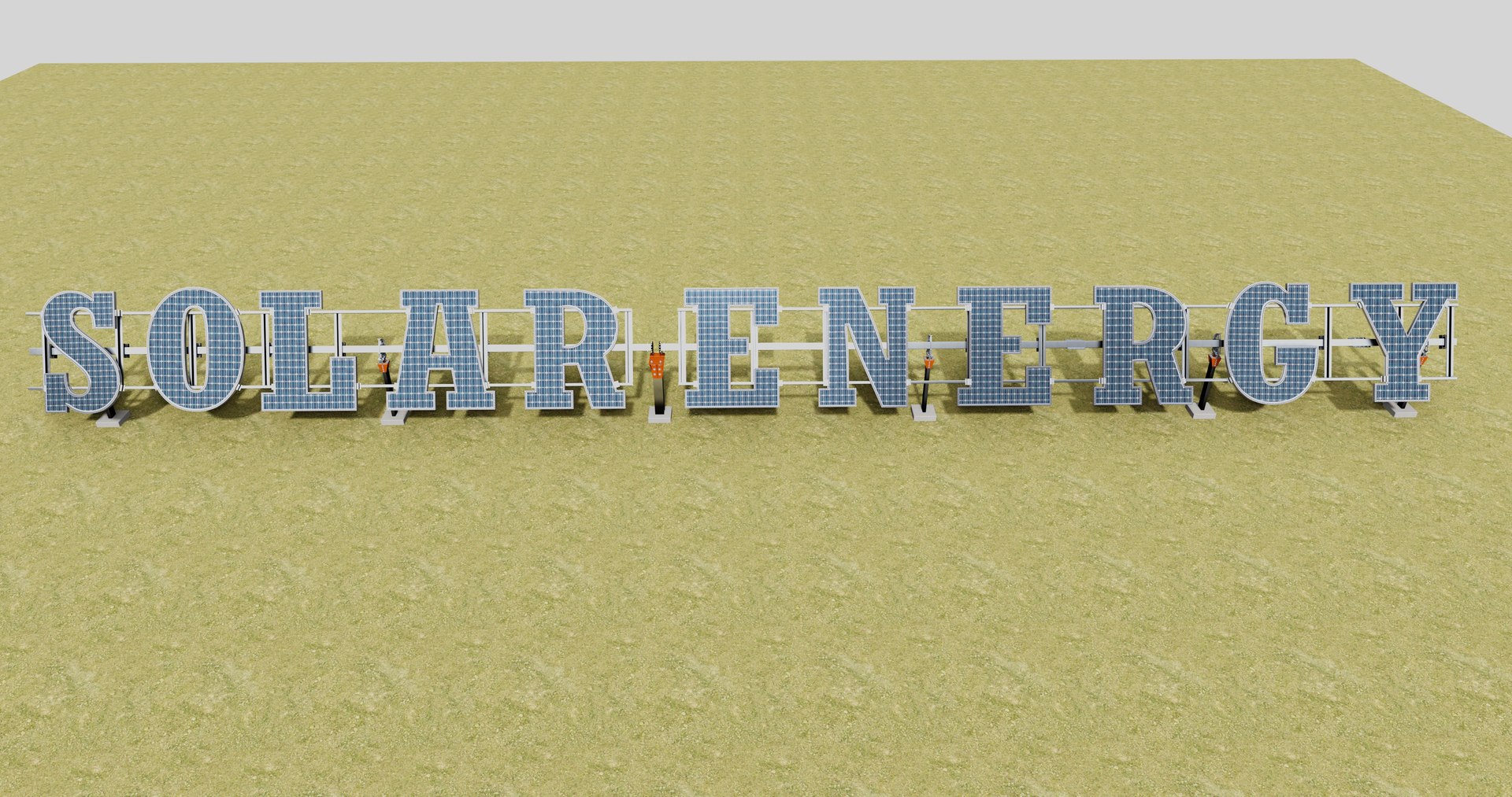 3D Solar Letter Panel Tracking System - TurboSquid 2305719