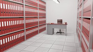 3D archive folder room model