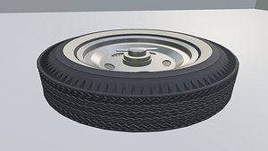 3D firestone tire whitewall hot rod model
