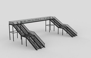Road Crossing Bridge 3D model