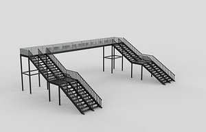 Road Crossing Bridge 3D model