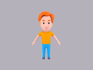 Cartoon Male Character Rigged 116