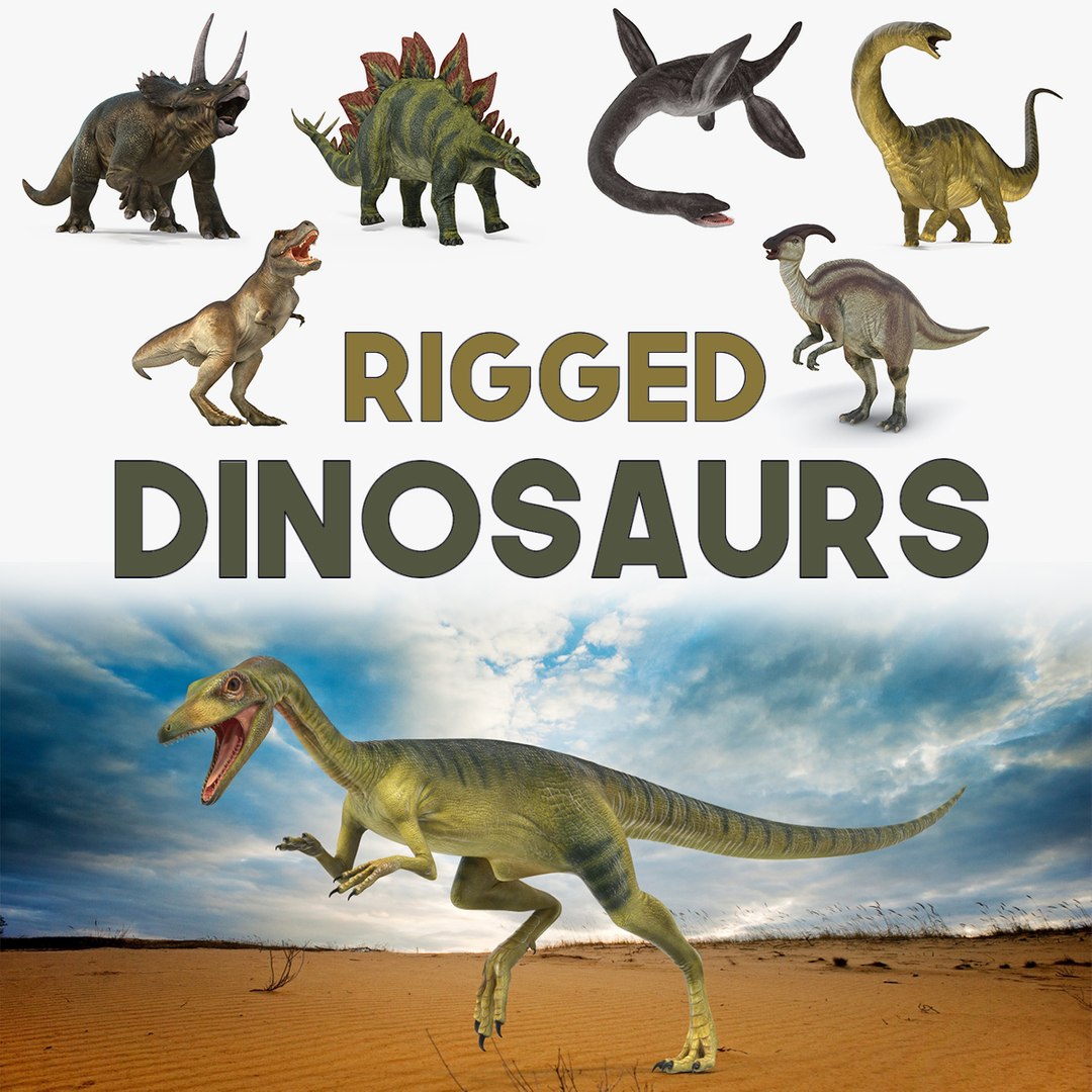 Rigged Dinosaurs 3D Models Collection 2 3D model preview
