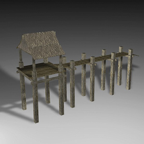 3d model island palmwood jetty