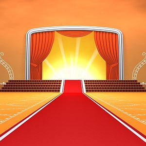red carpet stage 3d model