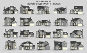 Neighborhood Houses Collection 1-20 Pack T2 3D