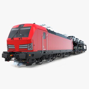 Rail Locomotive with Full Load of Vehicle Auto