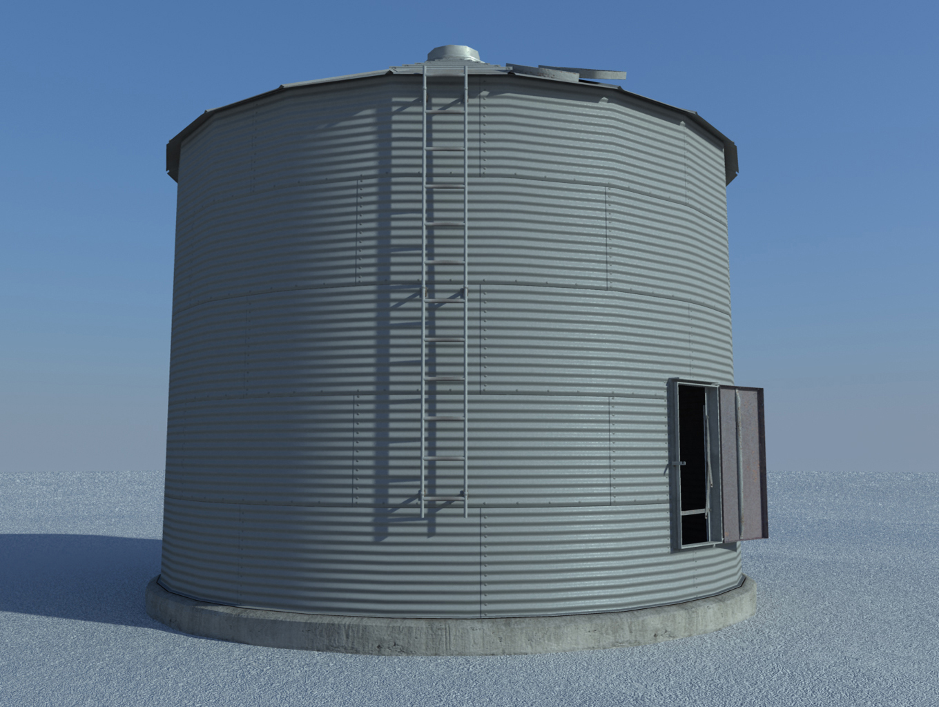 grain bin old 3d obj