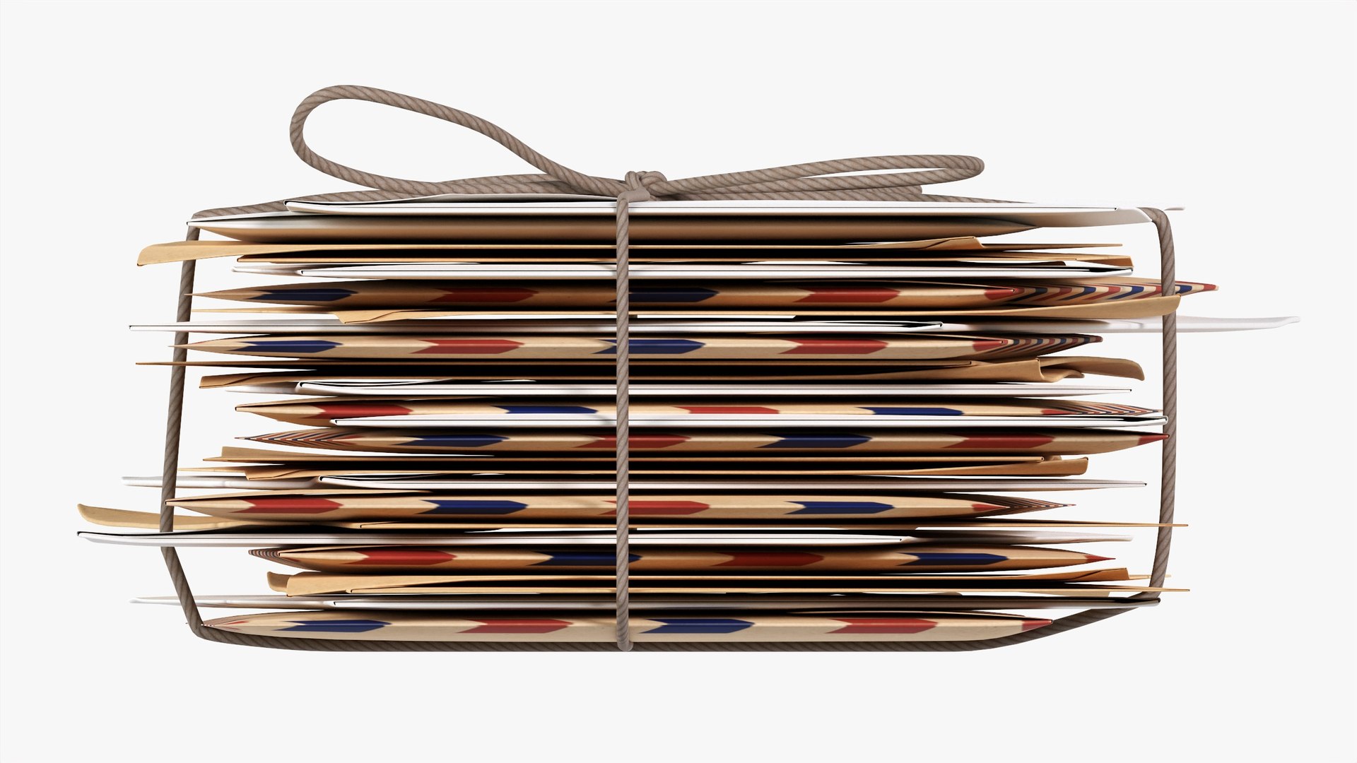 3D Envelope Stack Tied Up Model - TurboSquid 1809797