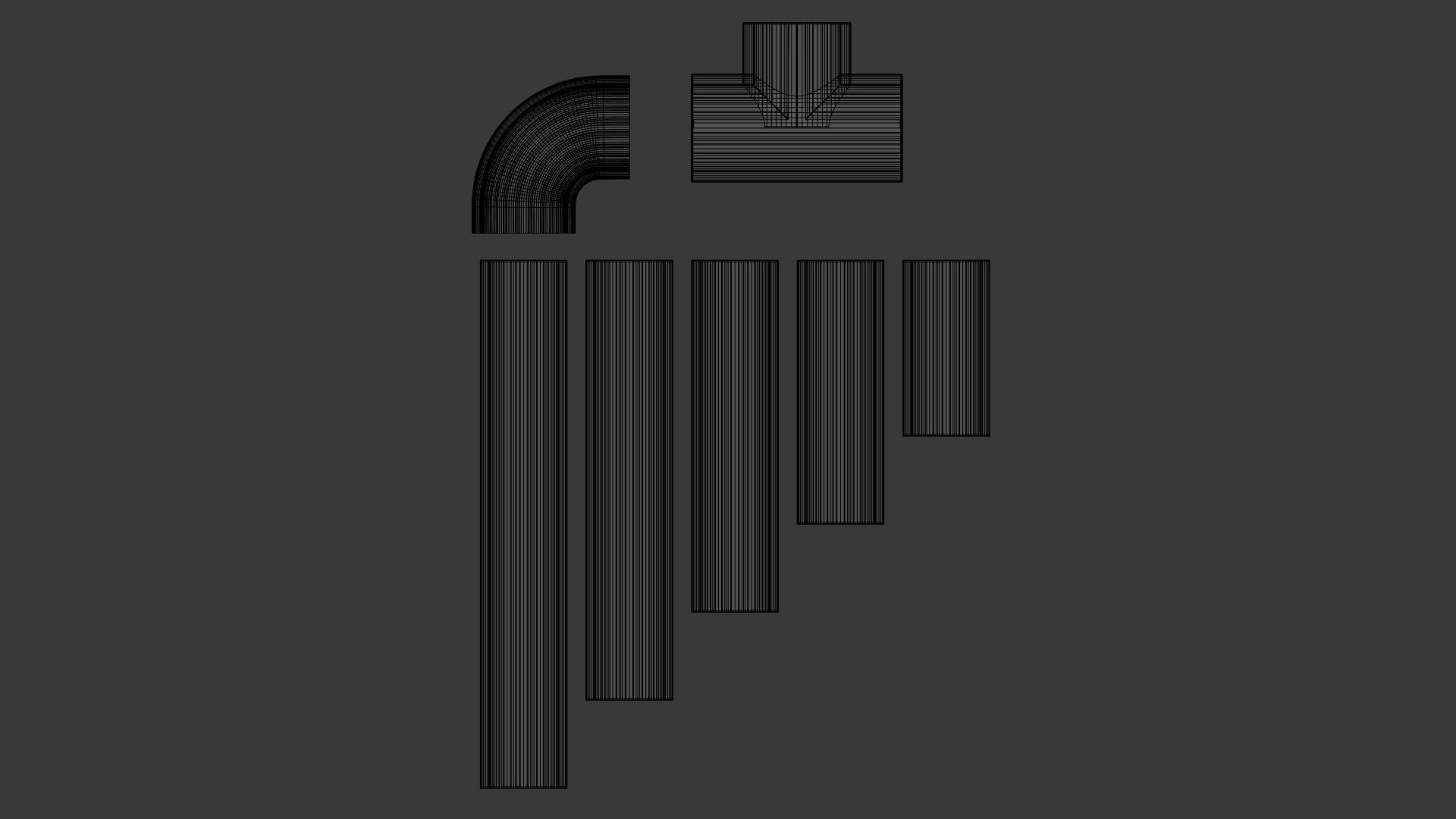 set pvc pipes 3d model