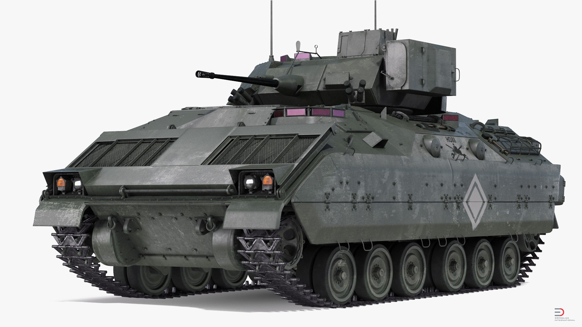 Bradley M2 Green 3D Model 3D model preview