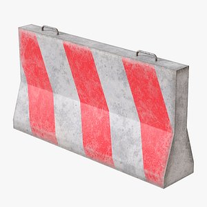 Concrete Road Barrier 3D model