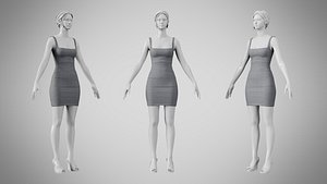 3D Dress 52 Grey model