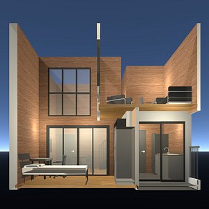 3D Double space apartment room 25-63 model