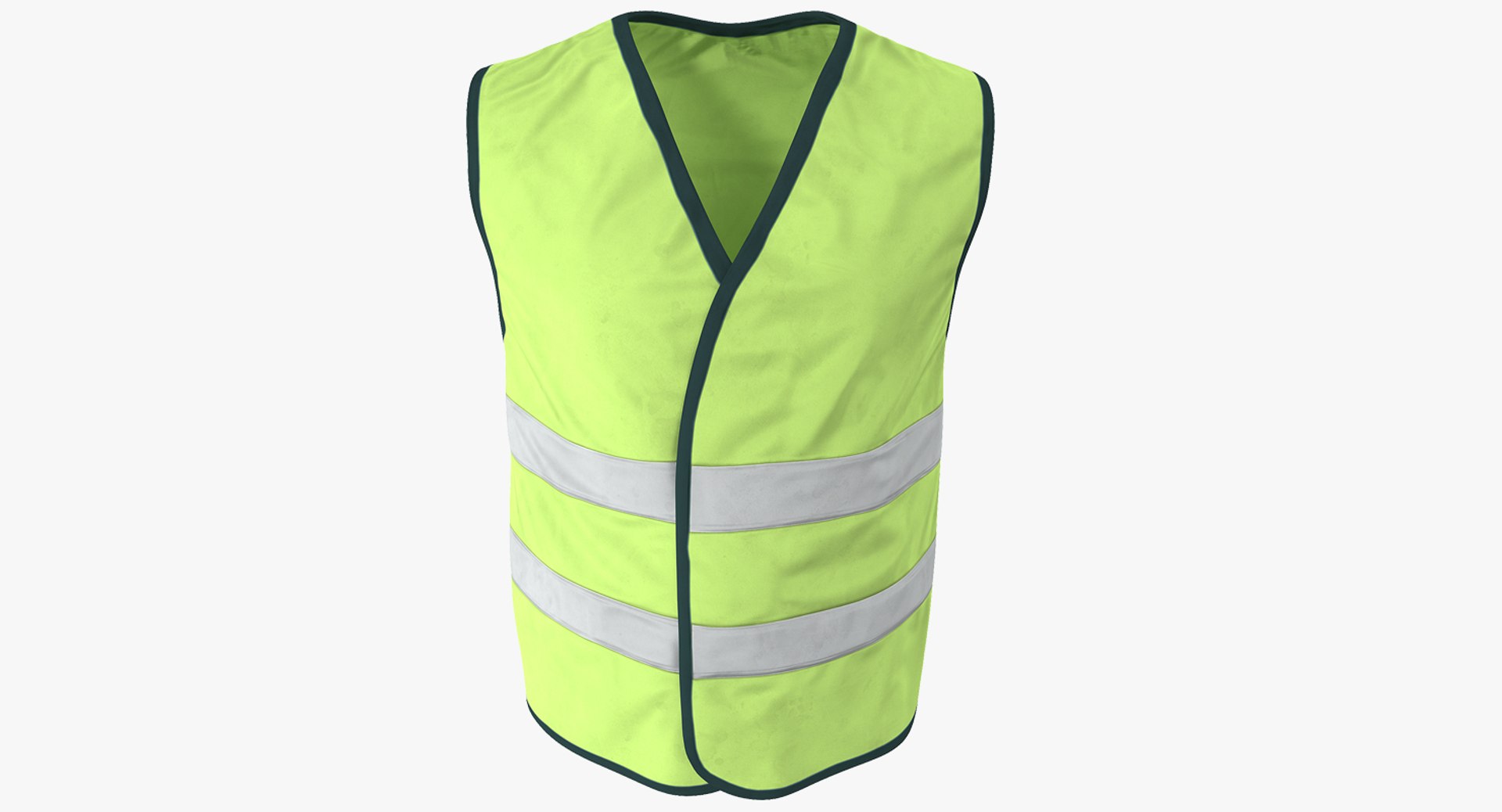 Yellow High Visibility Safety Jacket 3D model preview
