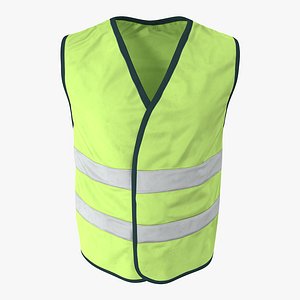 yellow visibility safety jacket 3d model