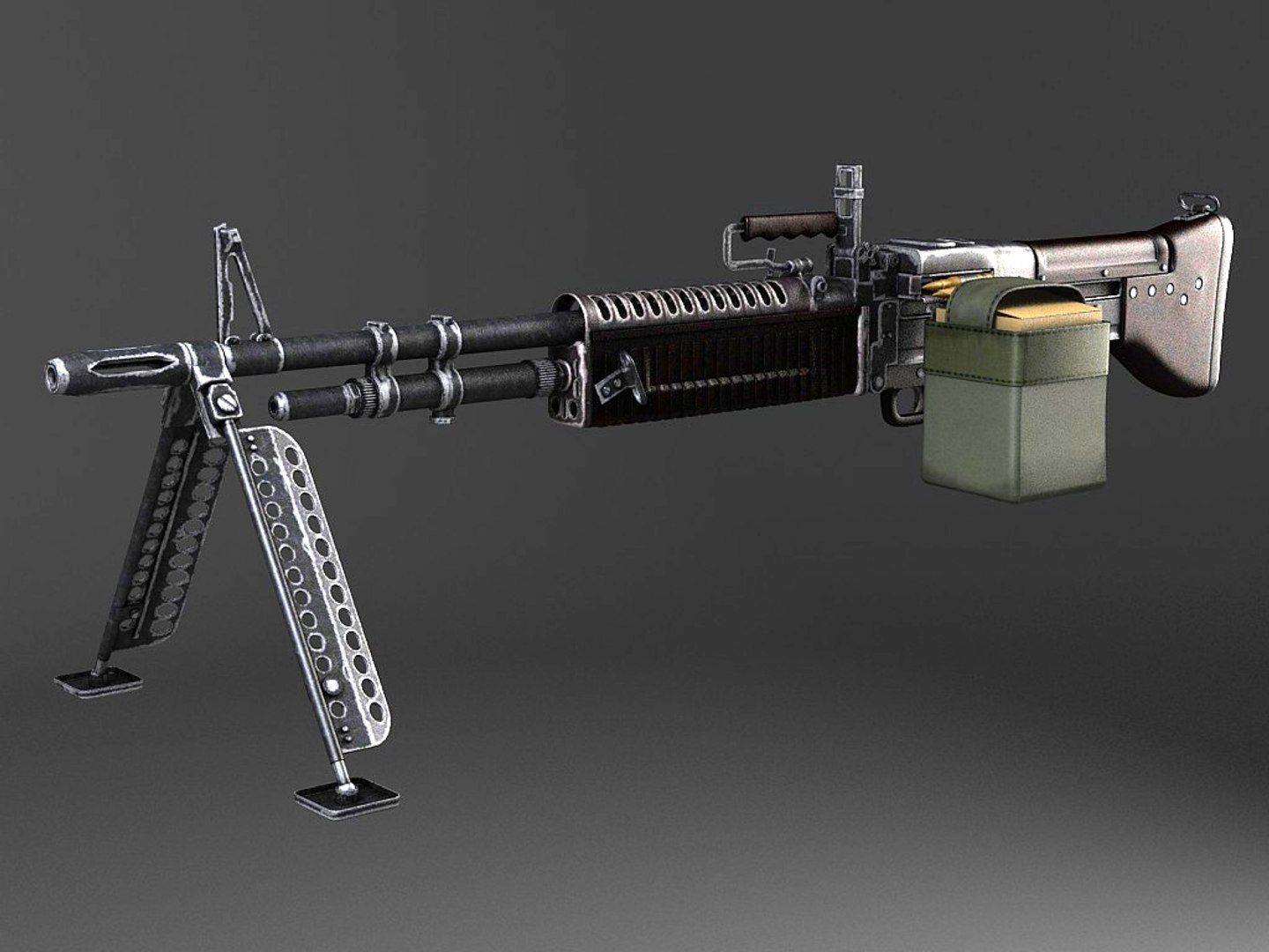 M60機関銃 マシンガン フォトフレーム モデル ディスプレイアート M60 Machine Gun 3D Model $59 - .3ds .c4d .fbx .ma .obj .max