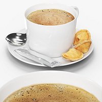 Hot Coffee Cup with Chocolate Stick and Cookies