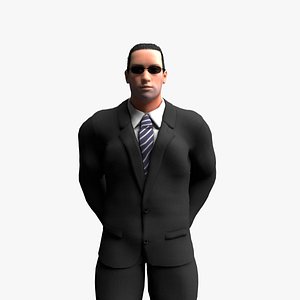 Bodyguard Muscular Animated Male Rigged
