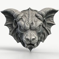 Gargoyle Head Textured 4
