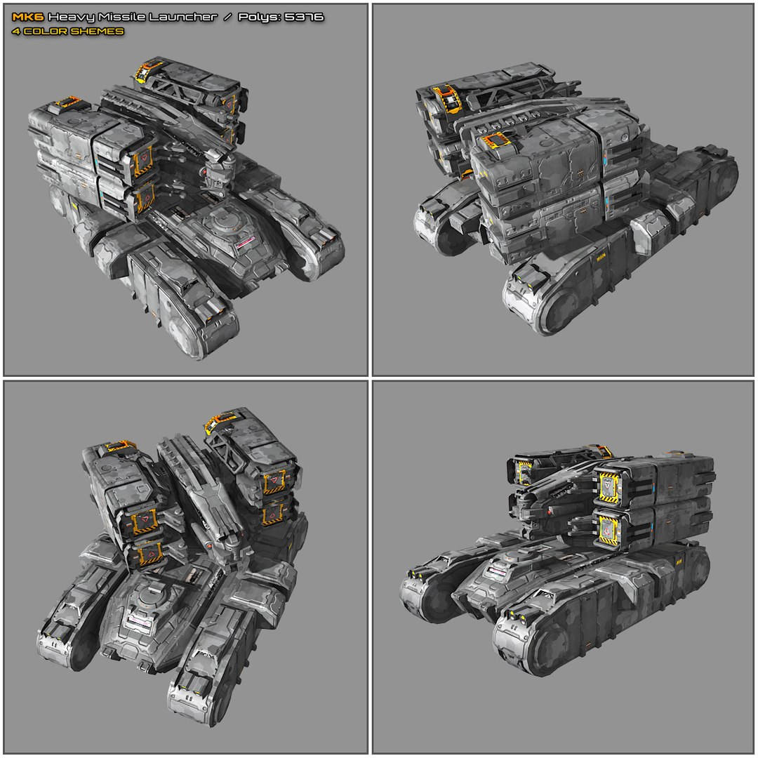 3D Scifi Missile Launcher Mk6 - TurboSquid 1274410