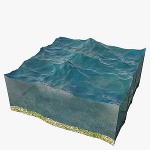3D sliced piece ocean scene model