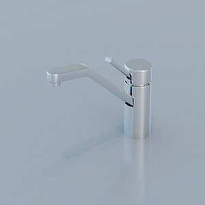 Modern Chrome Kitchen Tap - Minimalist Faucet 3D Model Low-poly 3D model