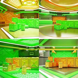 Sci-fi Corridor Set 04 HI-RES model