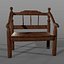 Sedia rustica in legno con cuscino - Modello 3D
