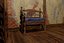 Sedia rustica in legno con cuscino - Modello 3D