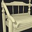 Sedia rustica in legno con cuscino - Modello 3D