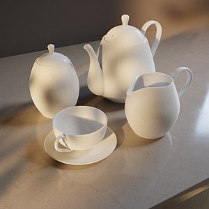 Tea Set White Porcelain