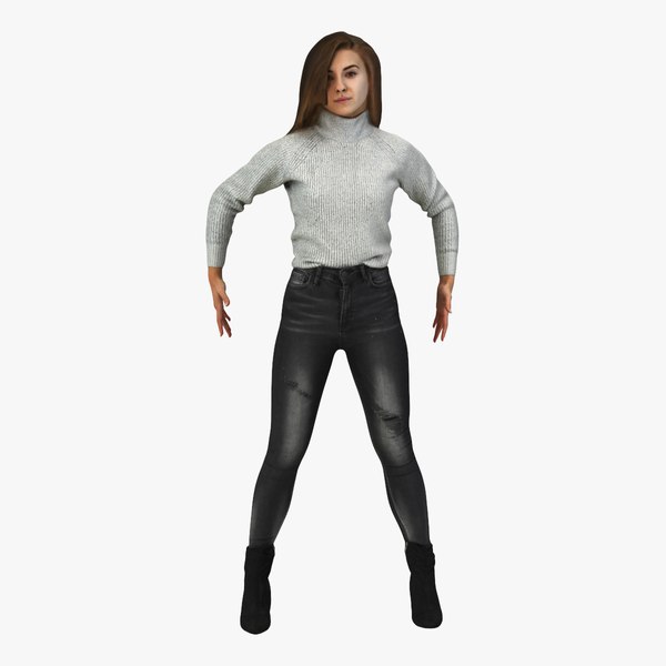 Barbara Casual Autumn A Pose 3D model