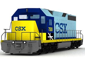 sd40-20 locamotive csx 3d model