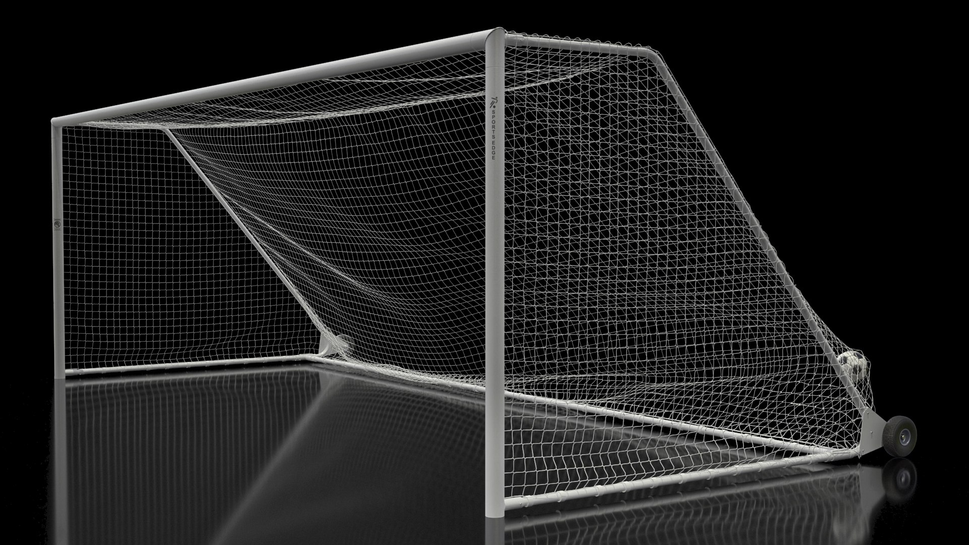 Animated Soccer Ball Hits the Goal Net Slowmotion 3D model preview