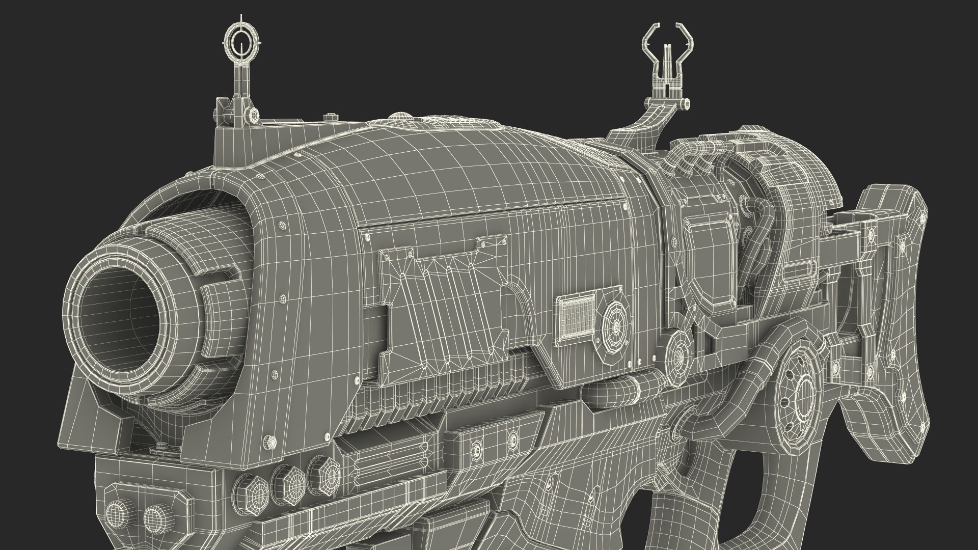Sci Fi Rifle With Bayonet Red 3D Model - TurboSquid 2210668