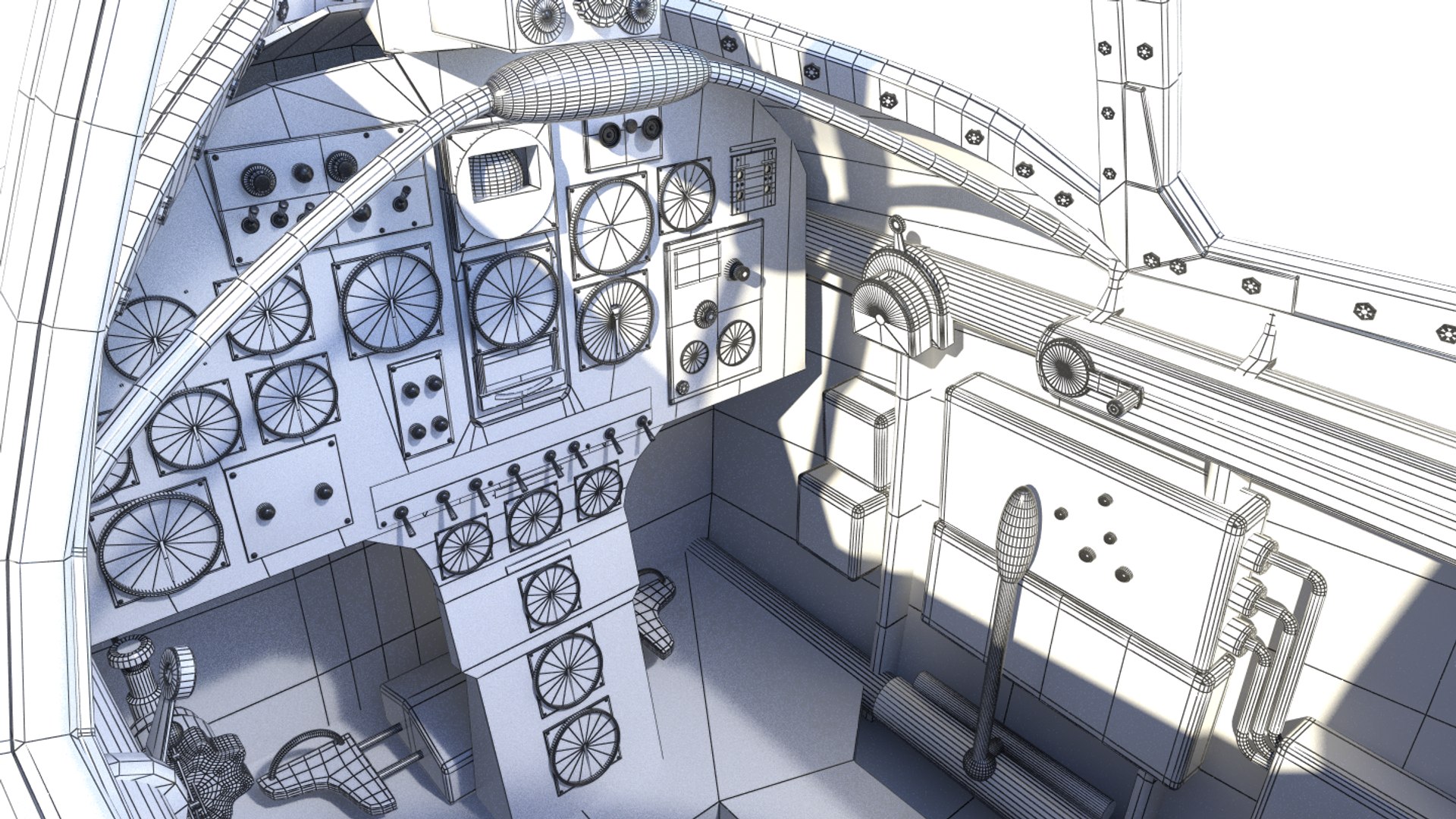 Cockpit Dewoitine D 520 3d Max