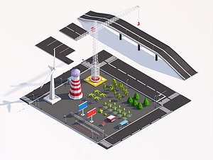 Low Poly City Elements Pack