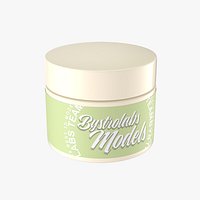 Cosmetic Cream Jar with Flat Lid - Realistic Skincare Packaging Mockup