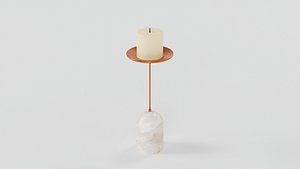 Candle Marble bronze marble candleholder Low Poly PBR 4K Textures