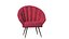 Velvet Red Scalloped Armchair