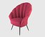 Velvet Red Scalloped Armchair