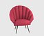 Velvet Red Scalloped Armchair