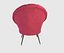 Velvet Red Scalloped Armchair