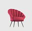 Velvet Red Scalloped Armchair