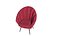 Velvet Red Scalloped Armchair
