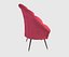 Velvet Red Scalloped Armchair